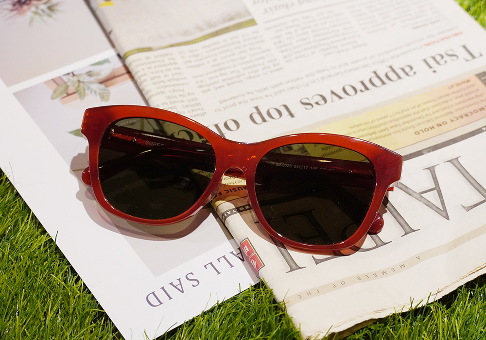 SUPER IDOL | 小香風珍珠多邊框太陽眼鏡 |  珊瑚紅