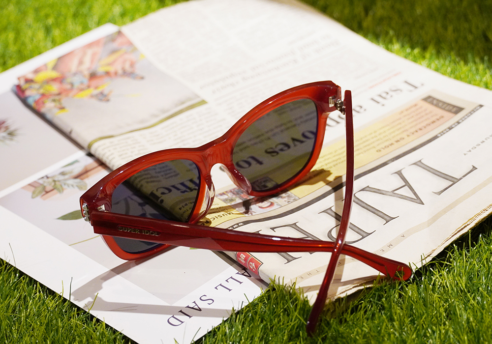 SUPER IDOL | 小香風珍珠多邊框太陽眼鏡 |  珊瑚紅