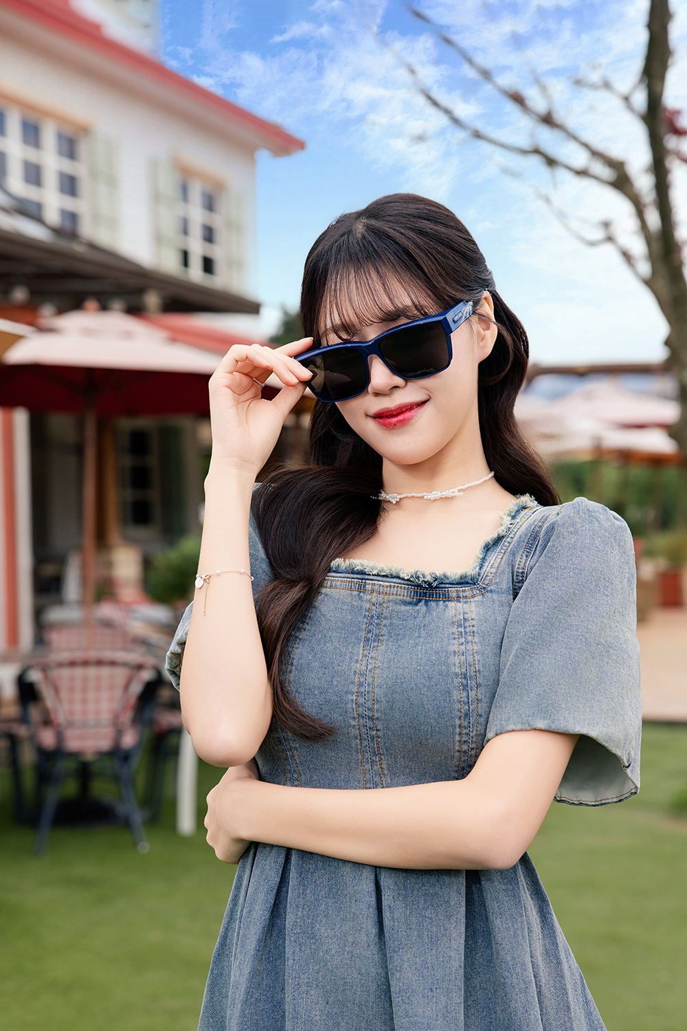 SUPER IDOL | 套鏡 | 極簡美學長方框太陽眼鏡 | 愛麗絲藍