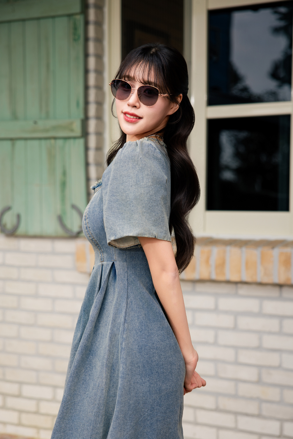 SUPER IDOL | 鍊條logo多邊框太陽眼鏡 | 櫻花粉