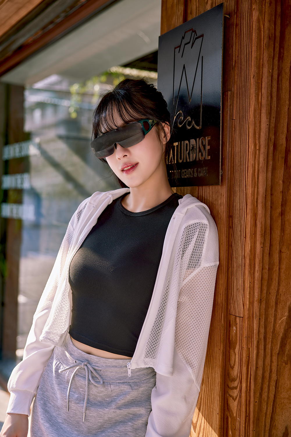 SUPER IDOL | 套鏡 | 上翻式長方框太陽眼鏡 | 迷彩綠