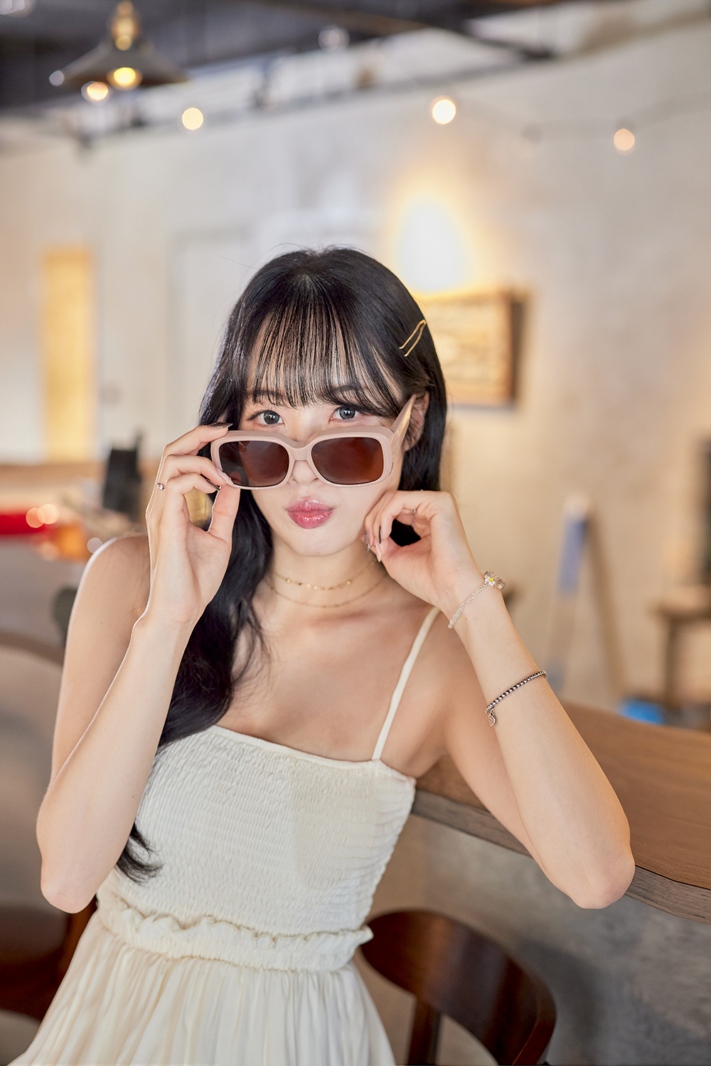 SUPER IDOL | 套鏡 | 復古粗黑長方框太陽眼鏡 | 奶茶咖