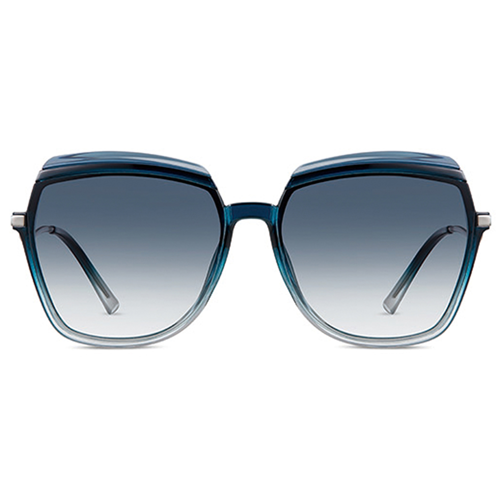 Helen Keller 摩登都會多邊眉框太陽眼鏡 迷霧藍