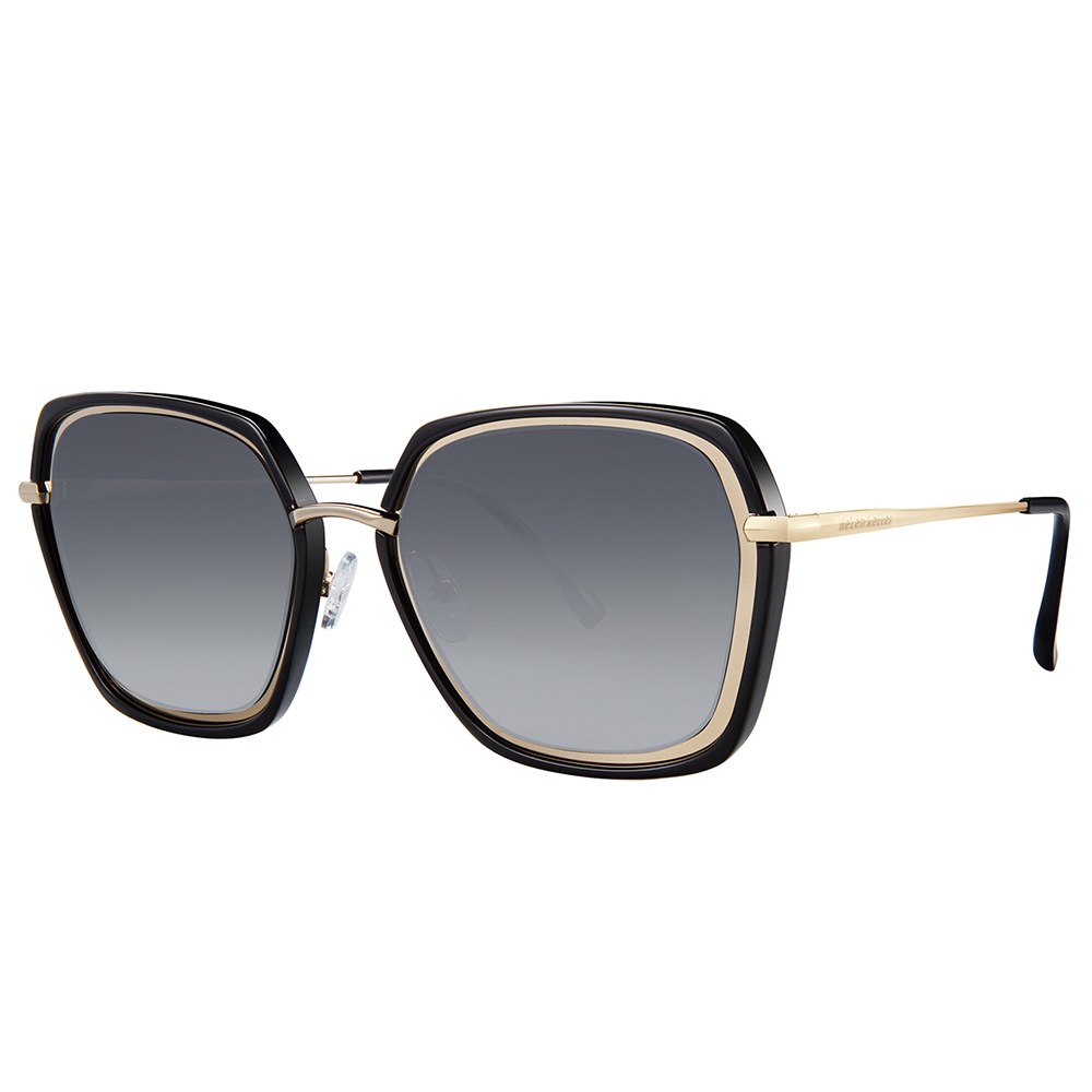 Helen Keller 冷豔獨行多邊貓眼框太陽眼鏡 墨影金