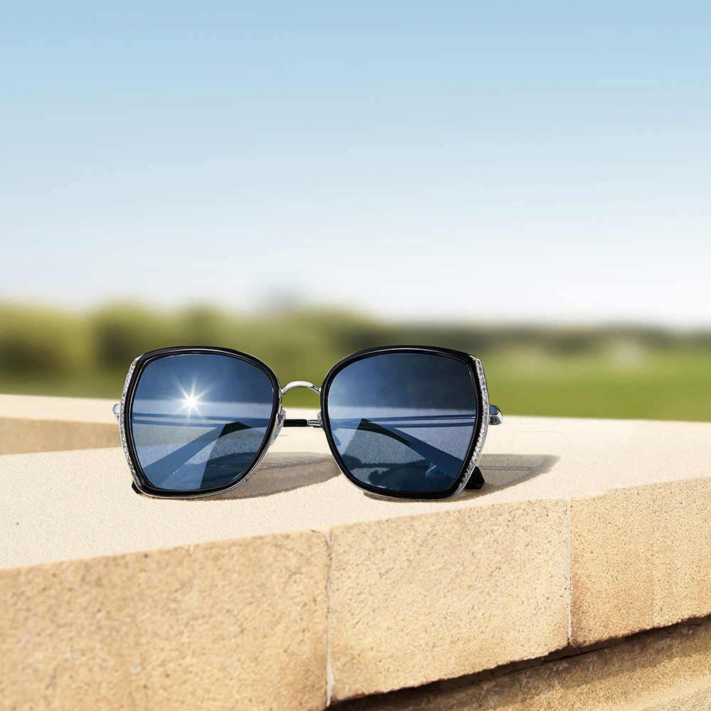 Helen Keller 瞬光時刻多邊貓眼框太陽眼鏡 月光灰