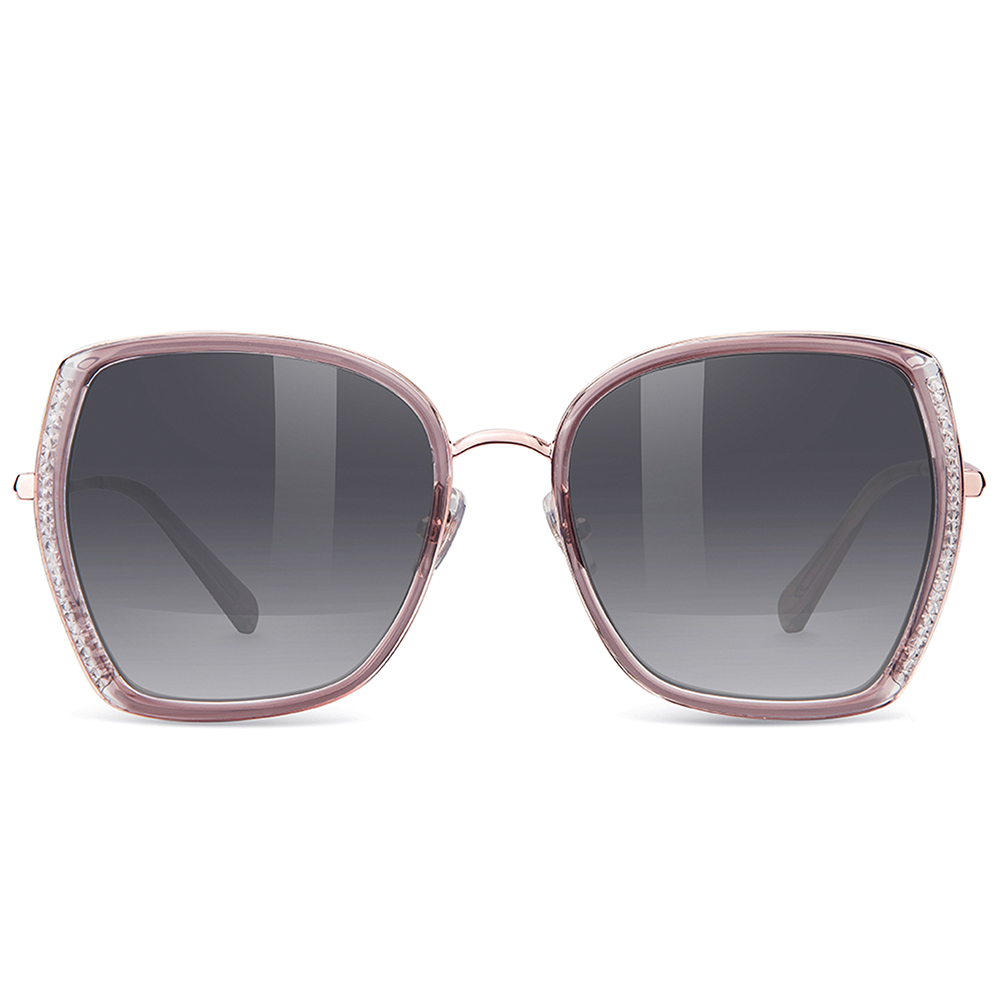 Helen Keller 瞬光時刻多邊貓眼框太陽眼鏡 煙暮粉