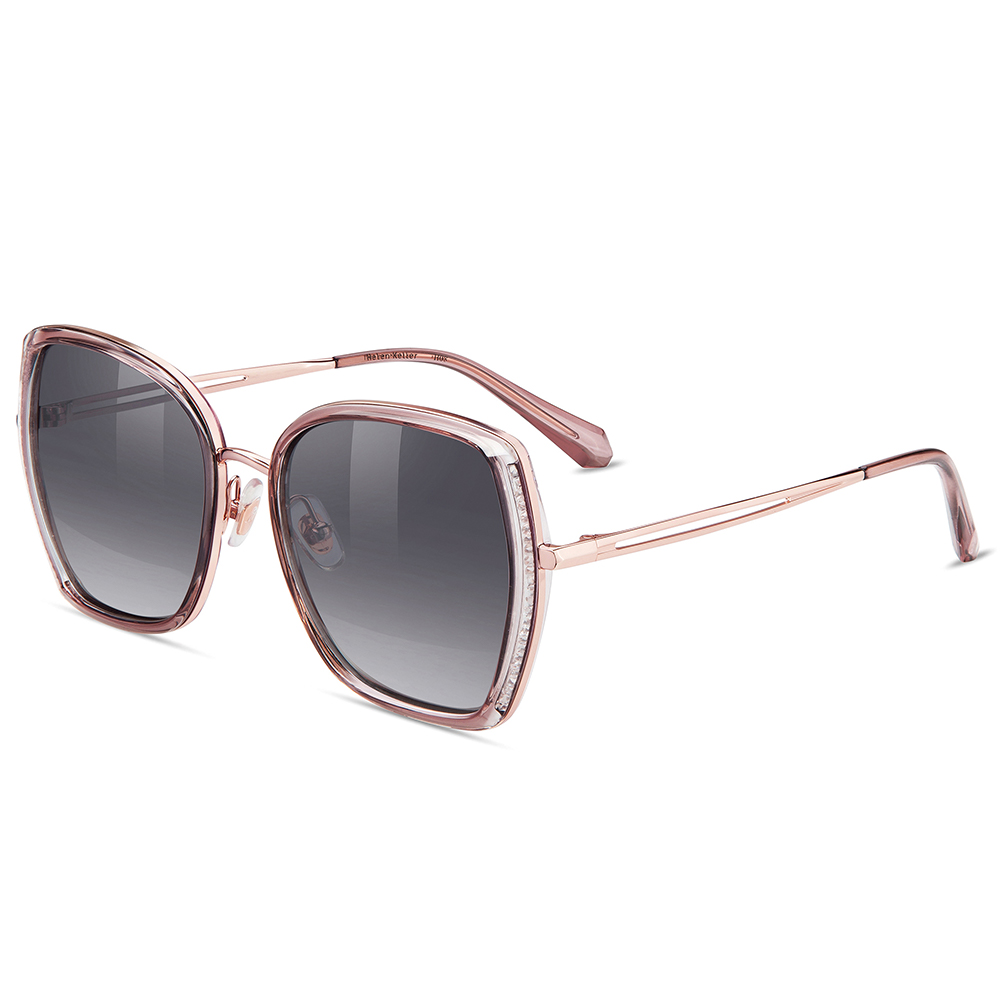 Helen Keller 瞬光時刻多邊貓眼框太陽眼鏡 煙暮粉