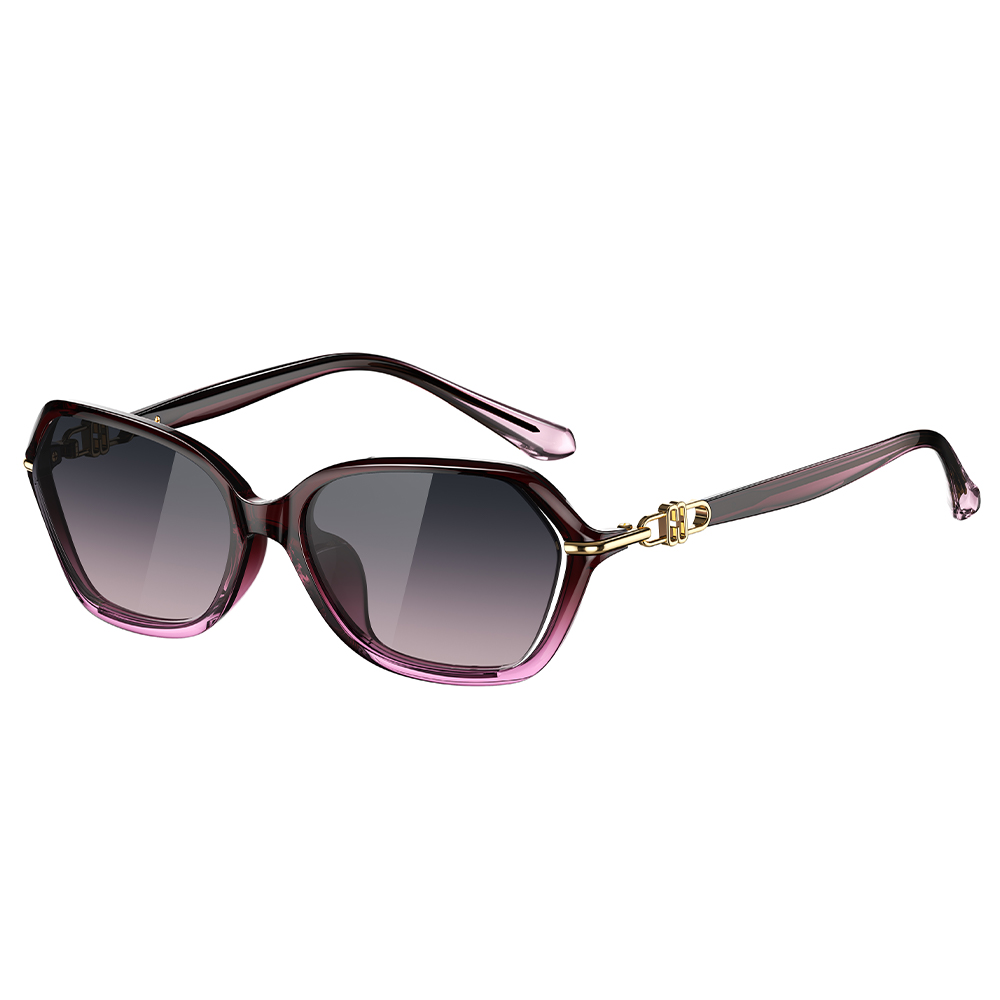 Helen Keller 稜線多邊框太陽眼鏡 透莓紫