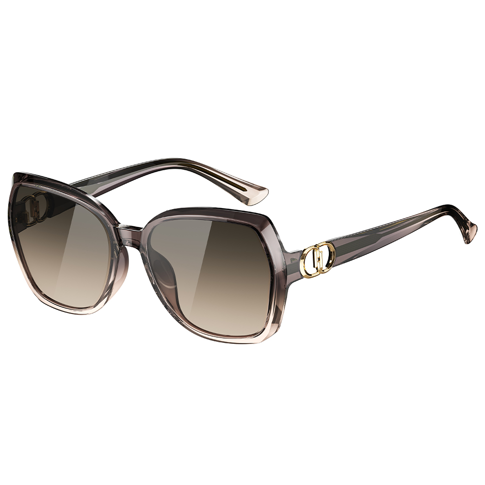 Helen Keller 無界多邊框太陽眼鏡 柔褐粉