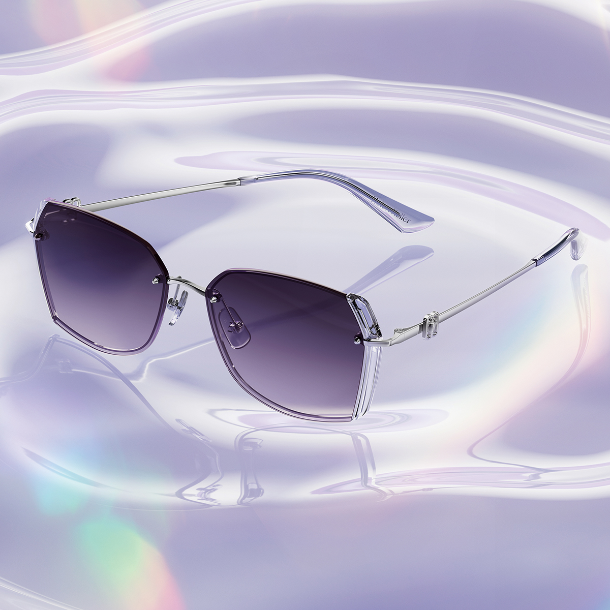 Helen Keller 薄暮多邊框太陽眼鏡 曜銀