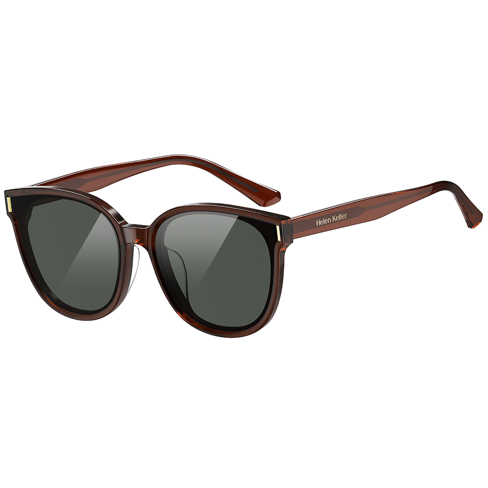 Helen Keller 輪廓感波士頓框太陽眼鏡 焦糖棕