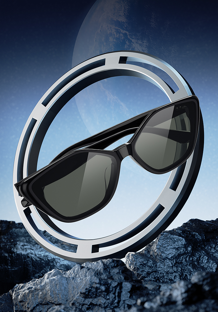 Helen Keller 流動感多邊貓眼框太陽眼鏡 薄暮黑