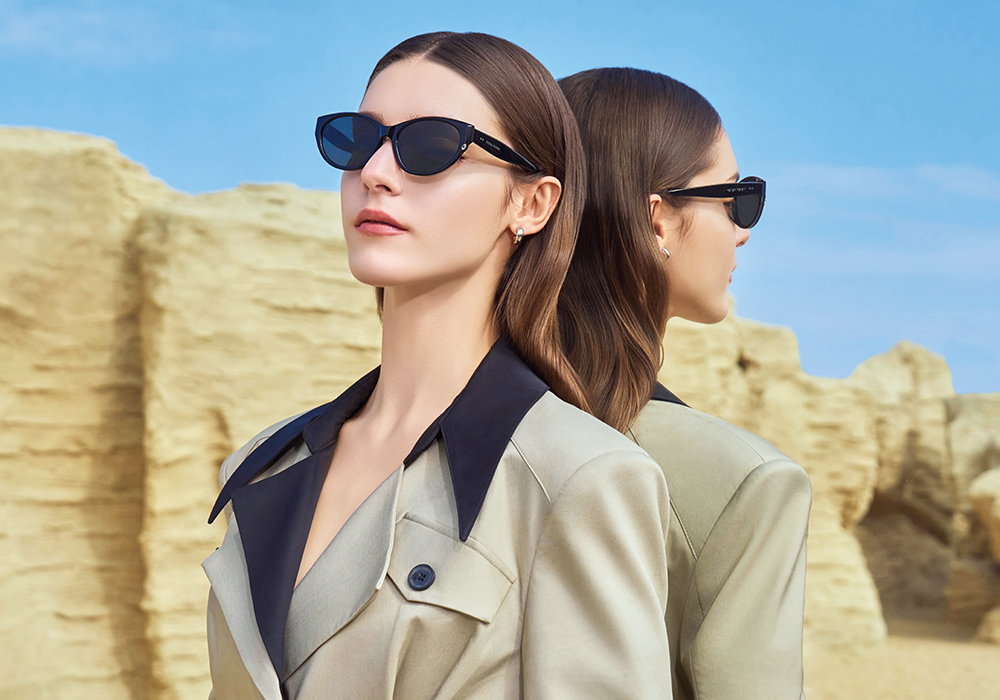 Helen Keller 次元感貓眼框太陽眼鏡 雲層黑