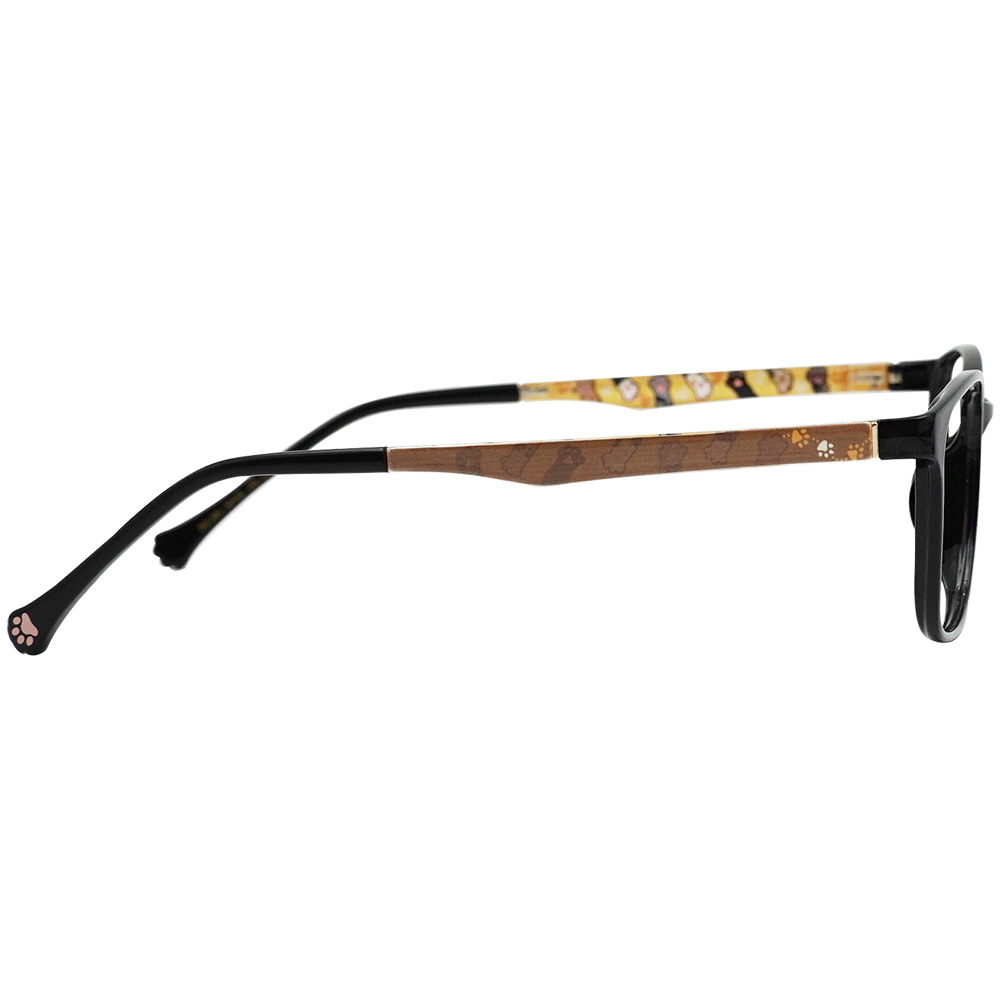 K-DESIGN動物聯萌 | 肉球日記 長方框眼鏡 | 極光黑