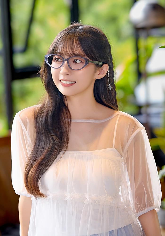 K-DESIGN動物聯萌 | 浮光貓語掛飾 貓眼框眼鏡 | 晨霧藍