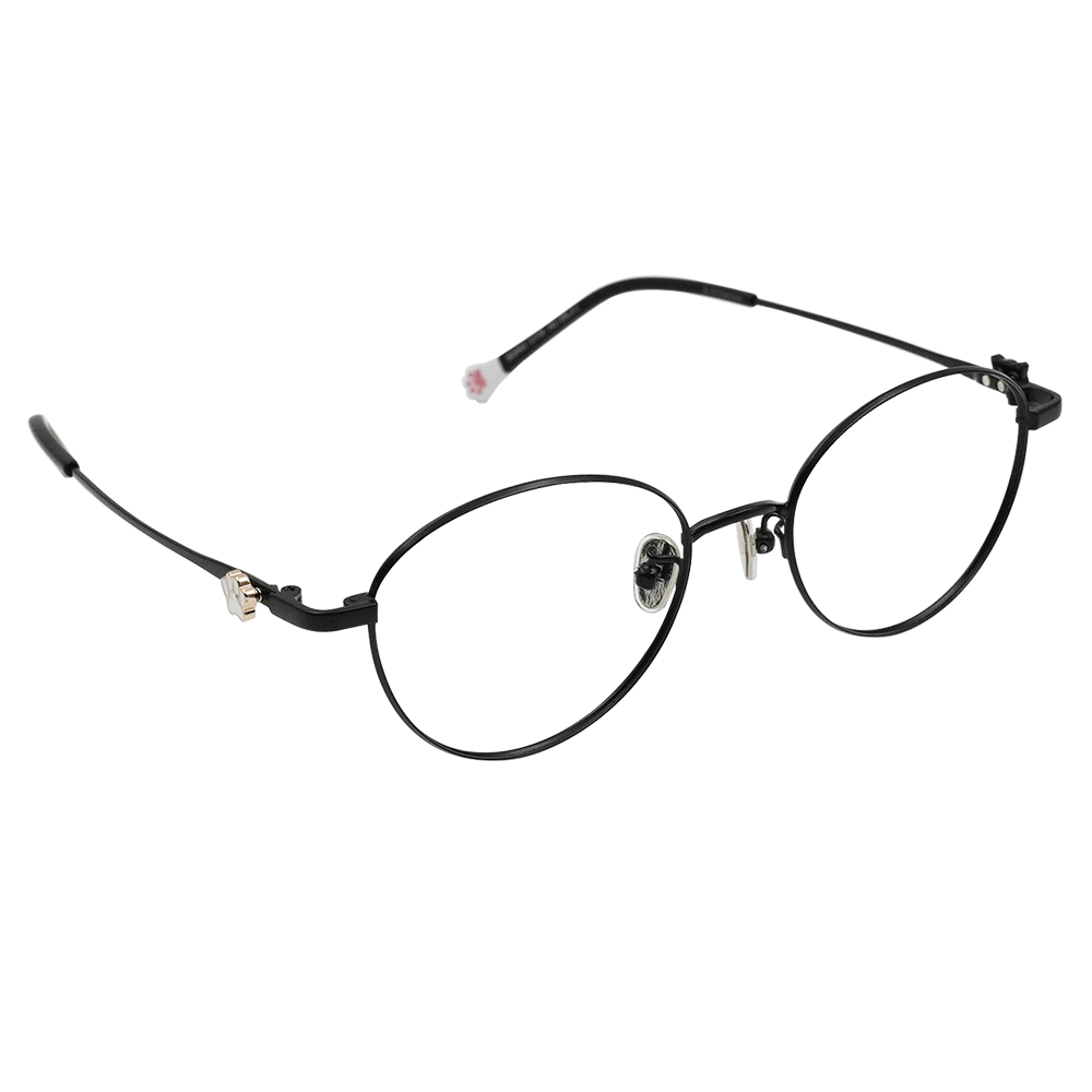 K-DESIGN動物聯萌 | 喵星夥伴小配飾 圓框眼鏡 | 羽影黑