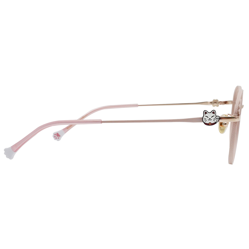 K-DESIGN動物聯萌 | 喵嗚小配飾 圓框眼鏡 | 微醺粉