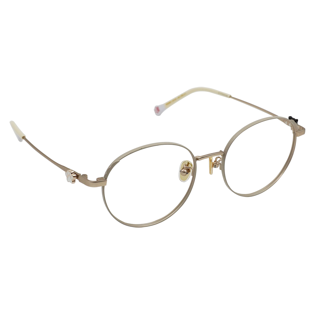 K-DESIGN動物聯萌 | 喵嗚小配飾 圓框眼鏡 | 奶油黃