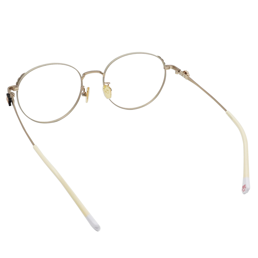 K-DESIGN動物聯萌 | 喵嗚小配飾 圓框眼鏡 | 奶油黃