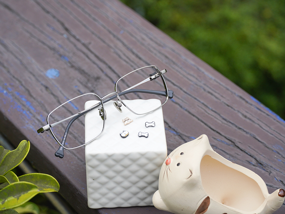 K-DESIGN動物聯萌 | 汪星樂園小配飾 長方框眼鏡 | 科技銀