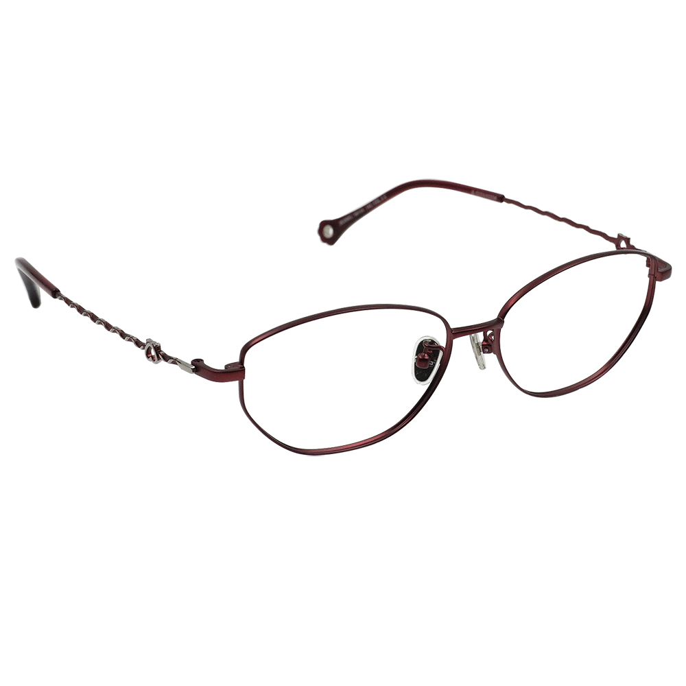 K-DESIGN動物聯萌 | 星爍貓掌掛飾 橢圓框眼鏡 | 醇釀紅