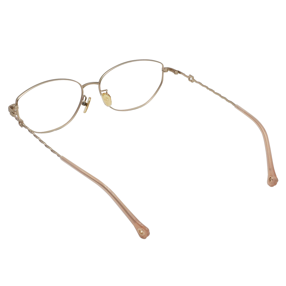 K-DESIGN動物聯萌 | 星爍貓掌掛飾 橢圓框眼鏡 | 香檳金