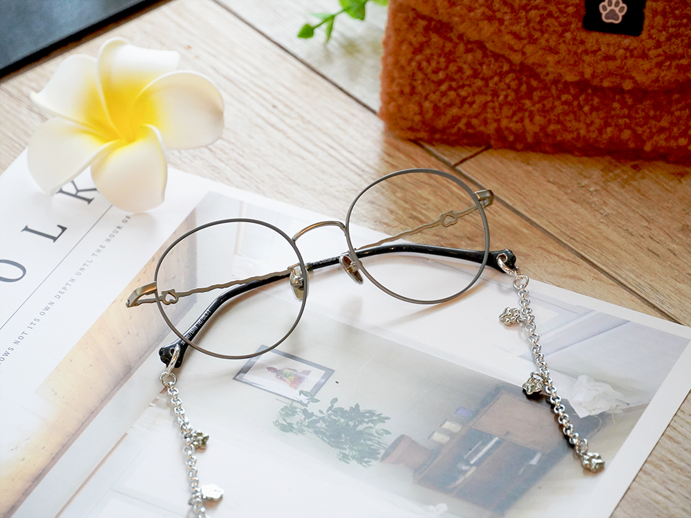 K-DESIGN動物聯萌 | 星月貓掌掛飾 圓框眼鏡 | 靜謐藍