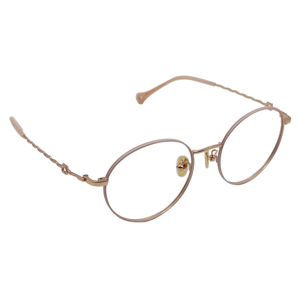 K-DESIGN動物聯萌 | 星月貓掌掛飾 圓框眼鏡 | 柔美粉