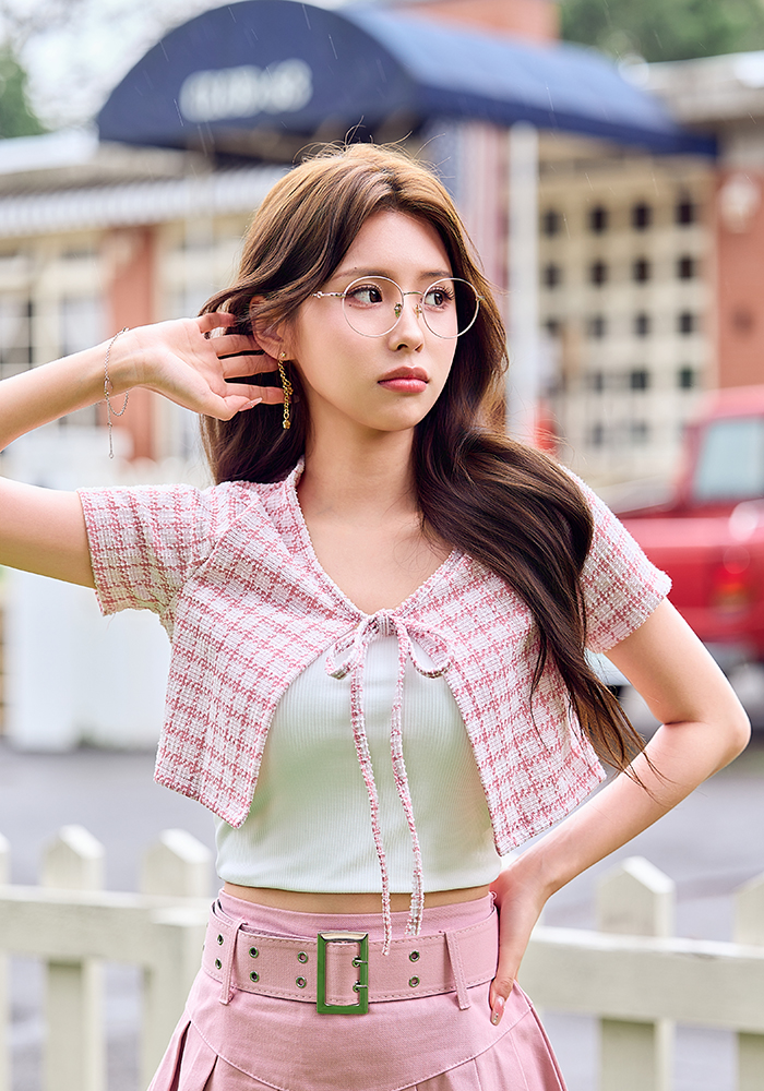 K-DESIGN動物聯萌 | 星月貓掌掛飾 圓框眼鏡 | 柔美粉