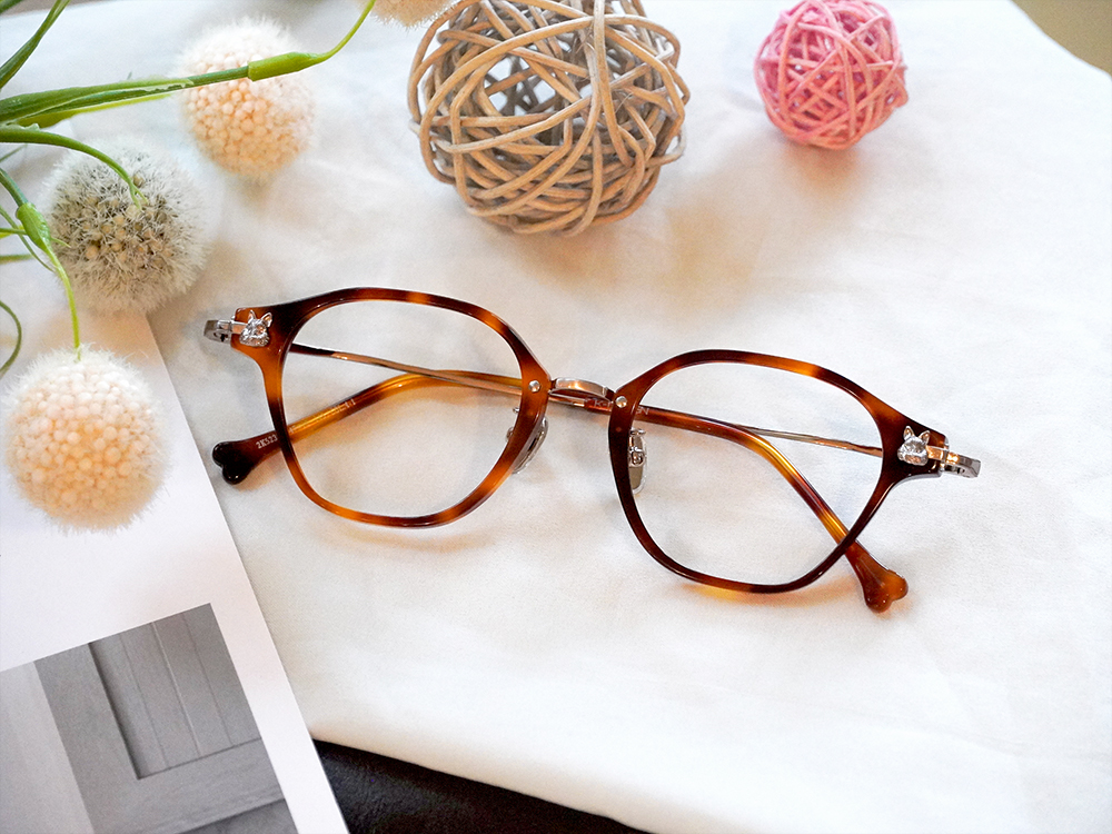K-DESIGN動物聯萌 | 萌兔物語 多邊框眼鏡 | 琥珀棕