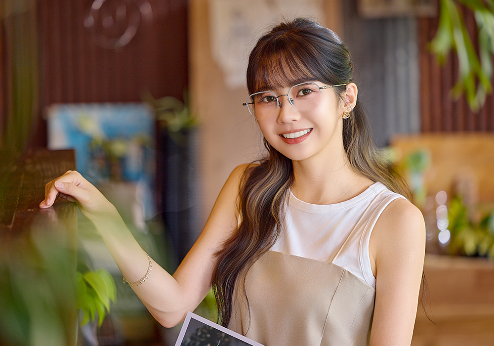 K-DESIGN動物聯萌 | 喵星雷達 眉框眼鏡 | 薄霧藍