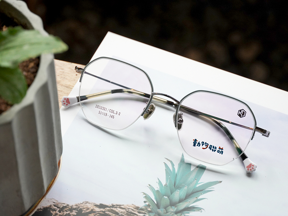 K-DESIGN動物聯萌 | 喵星雷達 眉框眼鏡 | 薄霧藍