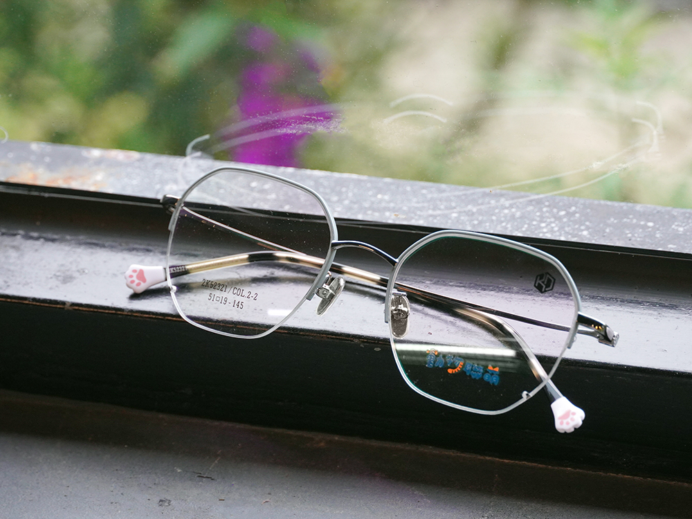 K-DESIGN動物聯萌 | 喵星雷達 眉框眼鏡 | 薄霧藍