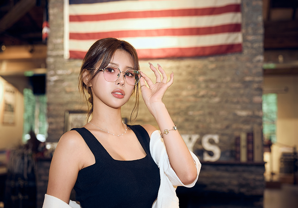 K-DESIGN動物聯萌 | 喵星雷達 眉框眼鏡 | 琥珀金