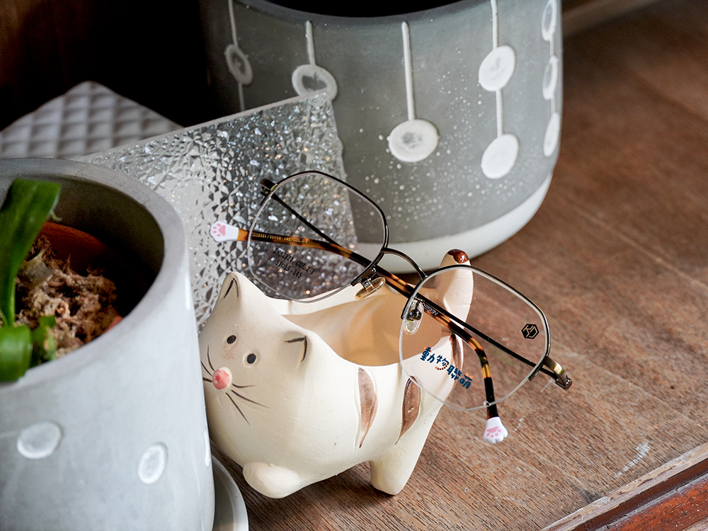 K-DESIGN動物聯萌 | 喵星雷達 眉框眼鏡 | 琥珀金