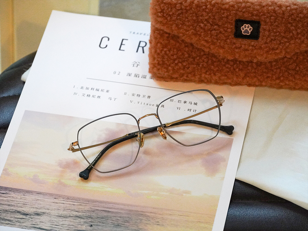 K-DESIGN動物聯萌 | 奔跑吧萌汪 多邊框眼鏡 | 霧藍