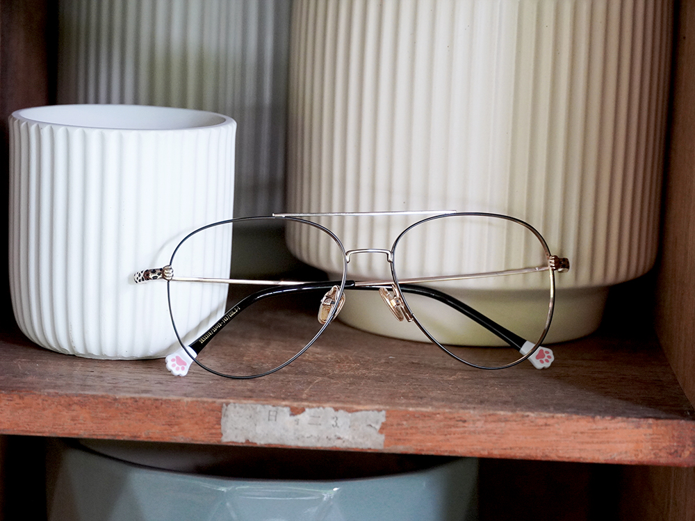 K-DESIGN動物聯萌 | 虎斑喵 飛官框眼鏡 | 霸氣金 