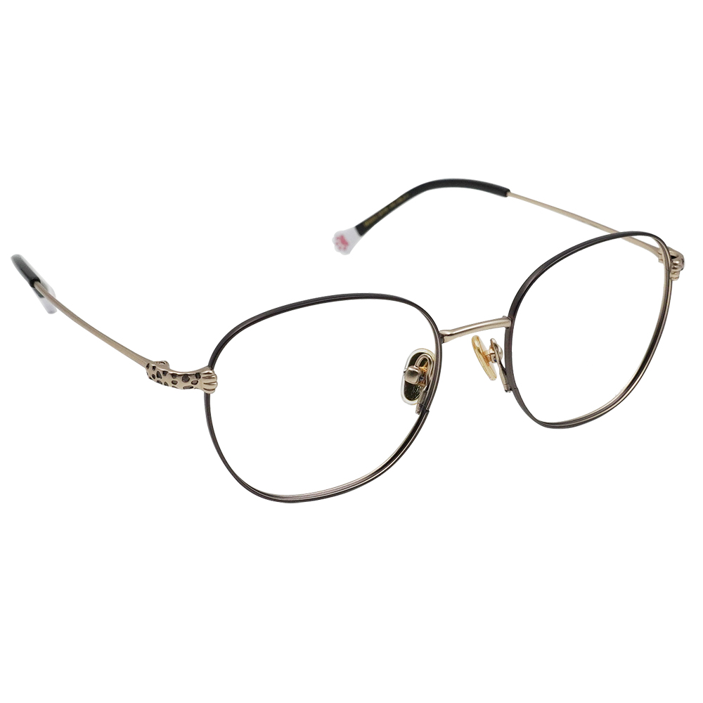 K-DESIGN動物聯萌 | 光影斑斕 多邊框眼鏡 | 灰X金