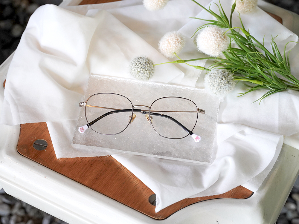 K-DESIGN動物聯萌 | 光影斑斕 多邊框眼鏡 | 灰X金