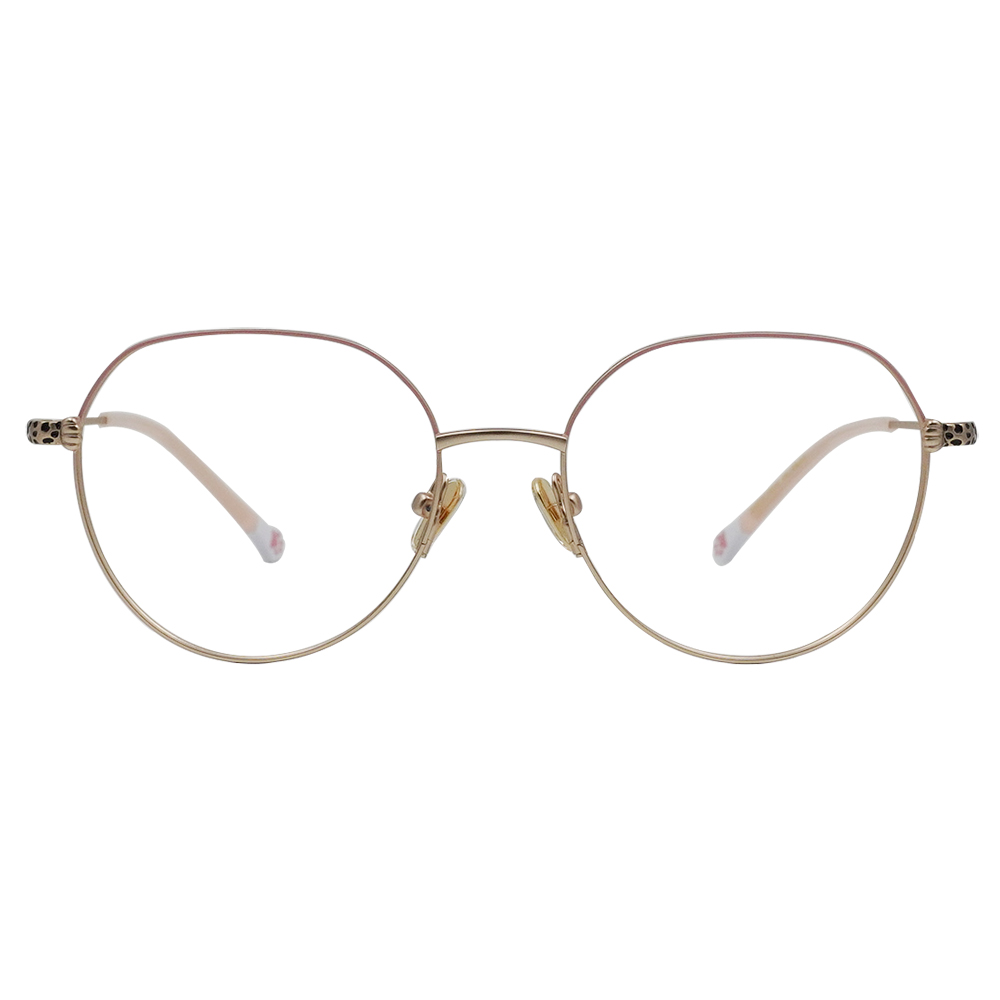 K-DESIGN動物聯萌 | 虎斑呢喃 多邊框眼鏡 | 玫瑰金