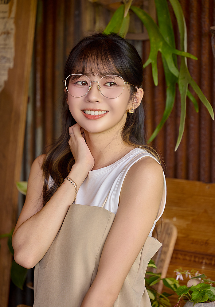 K-DESIGN動物聯萌 | 虎斑呢喃 多邊框眼鏡 | 玫瑰金