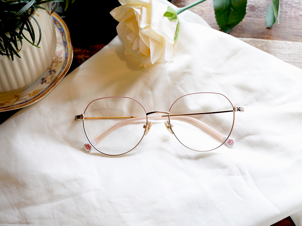 K-DESIGN動物聯萌 | 虎斑呢喃 多邊框眼鏡 | 玫瑰金