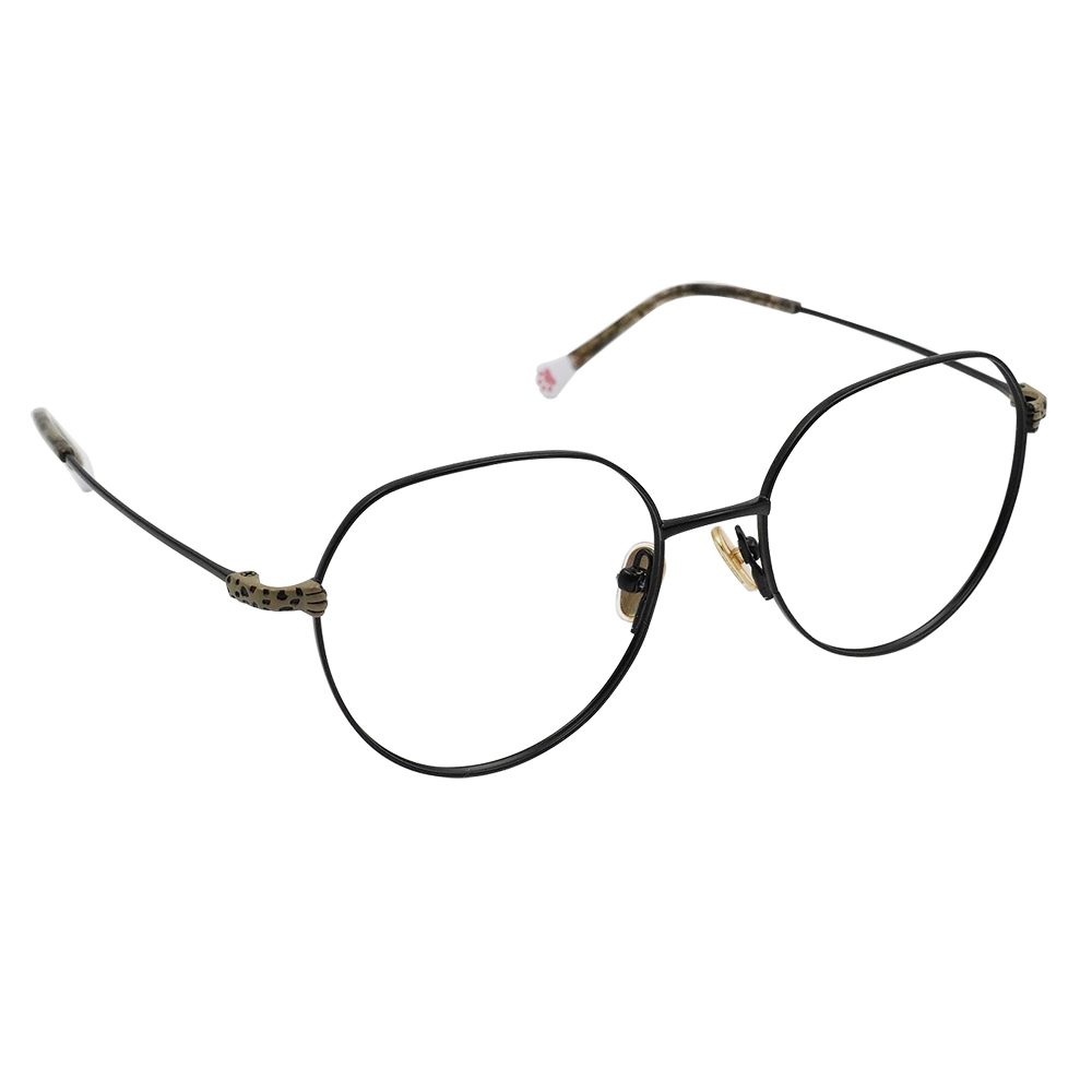 K-DESIGN動物聯萌 | 虎斑呢喃 多邊框眼鏡 | 消光黑 