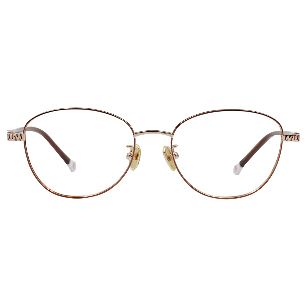 K-DESIGN動物聯萌 | 小貓愛吃魚 多邊框眼鏡 | 紅棕X金