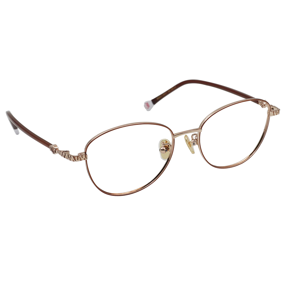 K-DESIGN動物聯萌 | 小貓愛吃魚 多邊框眼鏡 | 紅棕X金