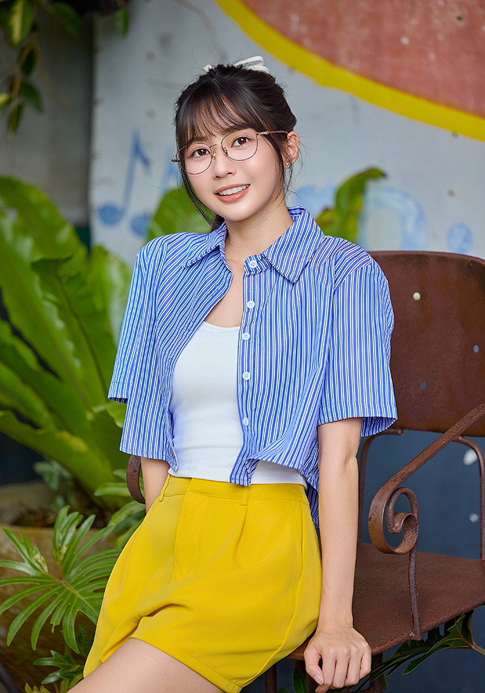 K-DESIGN動物聯萌 | 小貓愛吃魚 多邊框眼鏡 | 紅棕X金