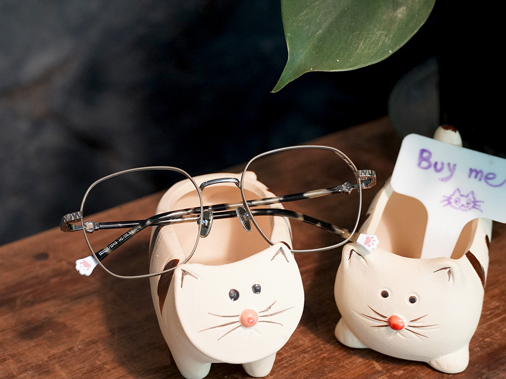 K-DESIGN動物聯萌 | 虎喵來襲 多邊框眼鏡 | 琥珀灰