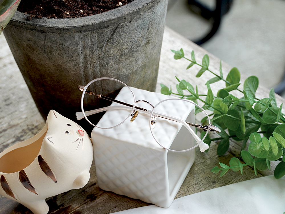 K-DESIGN動物聯萌 | 金毛小跟班 圓框眼鏡 | 象牙白