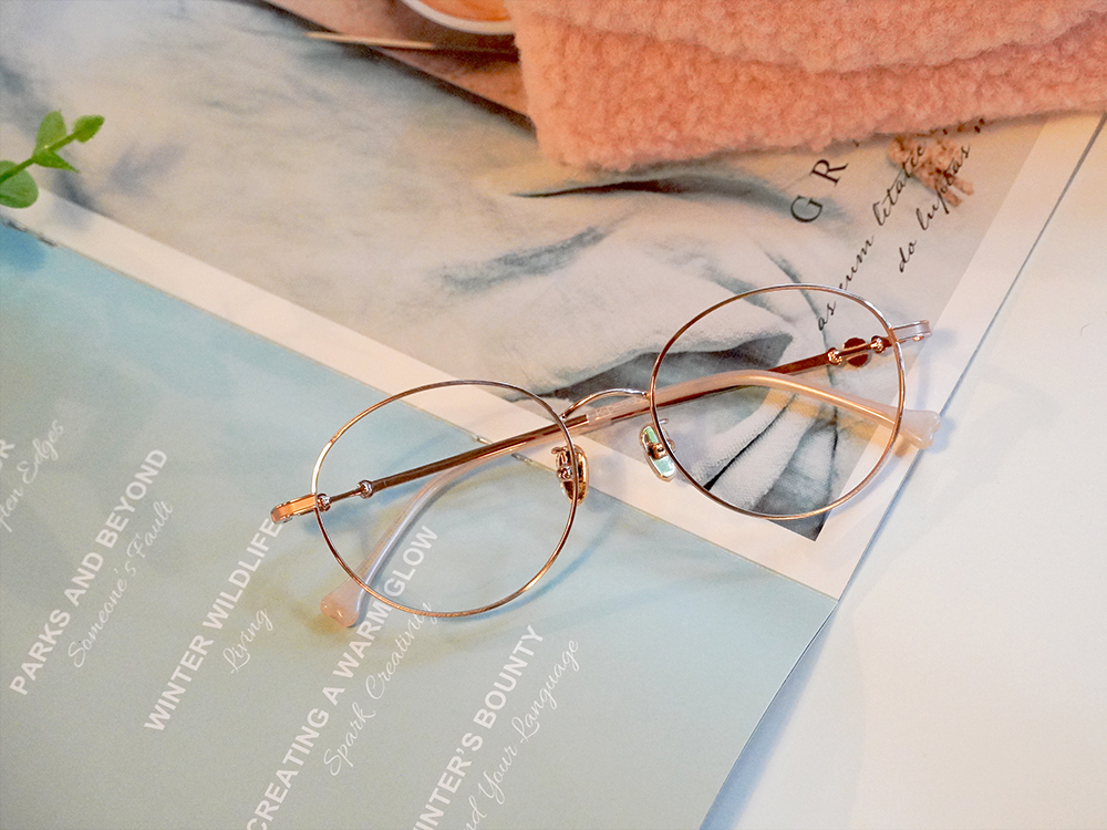 K-DESIGN動物聯萌 | 金毛小跟班 圓框眼鏡 | 柔和金