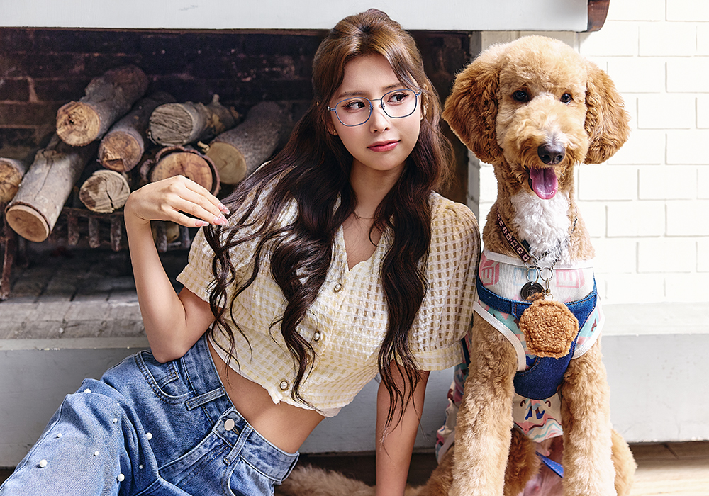 K-DESIGN動物聯萌 | 哈財雙寶 長方框眼鏡 | 迷霧藍